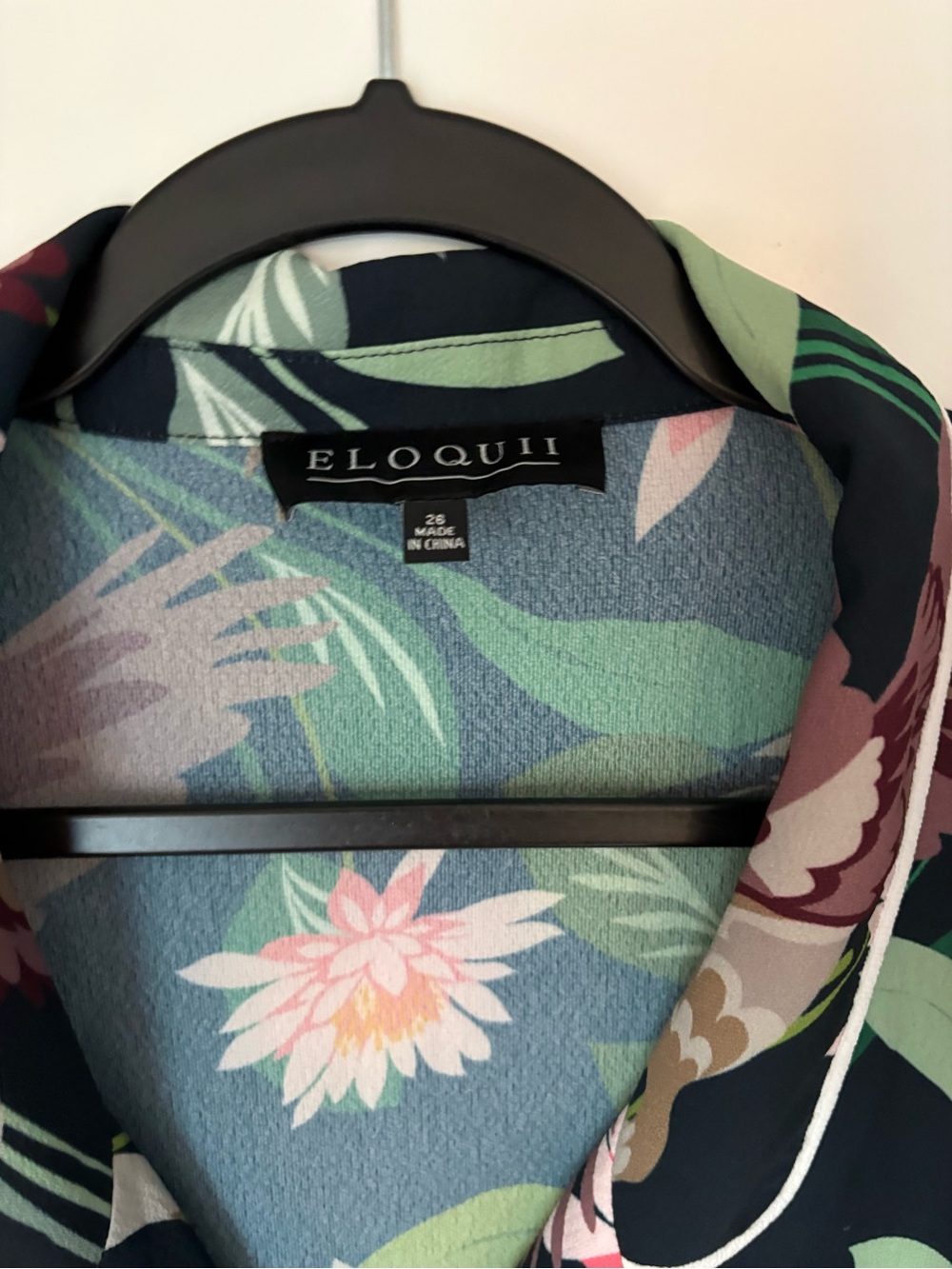ELOQUII pajama top navy floral crane size 26 - Picture 2 of 5